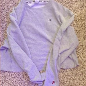 pink cropped crew neck!!